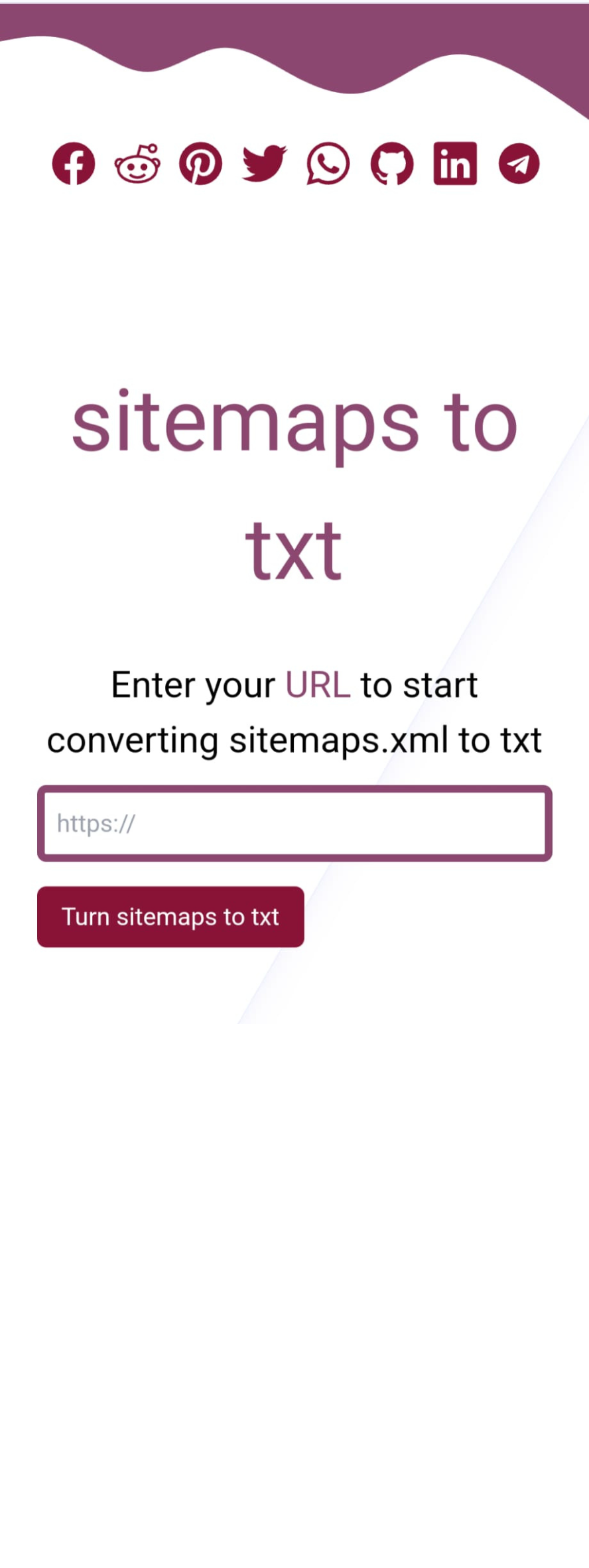  mobile presentation of sitemaps to txt free service provide by readtimepro